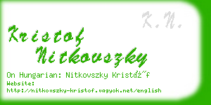 kristof nitkovszky business card